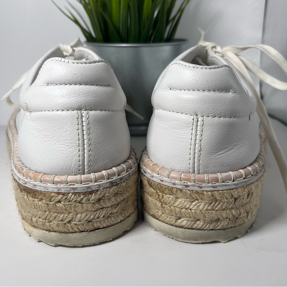 Rag & Bone Kent Platform Leather & Jute Espadrille Sneakers White 38 Classic - Picture 5 of 12